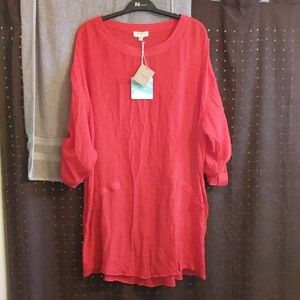 Red shirt dress